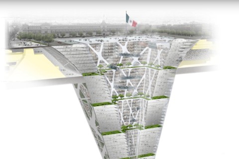 Entwurf Earthscraper aus 2009 von BNKR Arquitectura für Mexico City